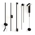 Modern Black Adjustable Wall Lamps With Minimalist Design For Indoor Decor