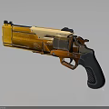 Tactical Revolver With Yellow Brown Black Color Cylinder And Textured Grip Design