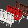 Modern Commercial Seating Equipment With Brown Red White Colors For Office Airport Theater