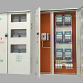 Industrial Electrical Distribution Cabinet With Open Door Multiple Meters And Wiring System