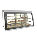 Stainless Steel Commercial Glass Display Case with Multiple Shelves for Pastries and Bread