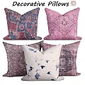 Colorful Decorative Throw Pillows With Various Patterns And Designs For Home Interior Decor 3d model