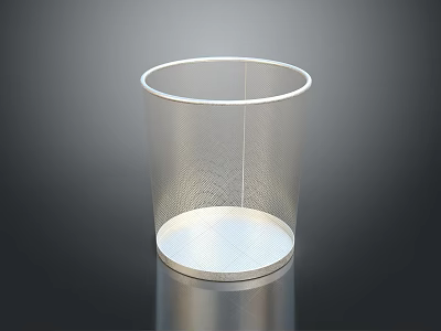 Textured White Metal Trash Can For Home Bathroom Daily Use 3d model