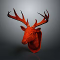 Red Deer Head Animal Wall Decor For Home Living Room Decoration
