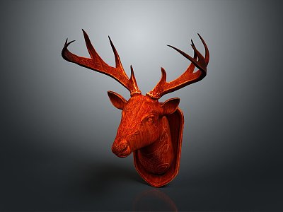 Modern animal wall decoration deer head antler elk horn 3d model