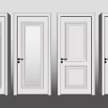 White Hinged Doors Featuring Different Panel And Glass Designs For Modern Home Interior 3d model