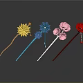 Colorful Decorative Hairpins With Flower Shapes And Vibrant Colors For Daily Use