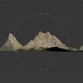 3D Garden Landscape Terrain Model With Mountains And Green Areas