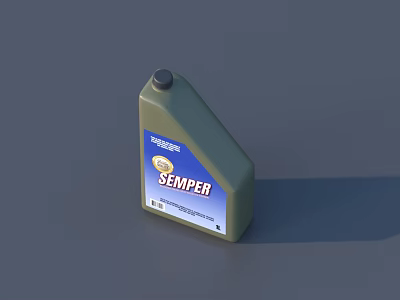 Retail Display Shelf Featuring Semper Green Lubricant Bottle for Product Presentation 3d model