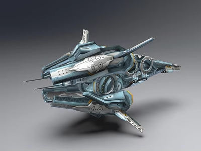 Futuristic Sci Fi Spaceship With Metallic Structure And Advanced Design Details 3d model