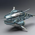 Futuristic Sci Fi Spaceship With Metallic Structure And Advanced Design Details 3d model