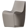 Modern Minimalist Gray Leather Dining Chair With Curved Ergonomic Design For Home Kitchen