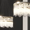 Elegant Modern Chandeliers with Hanging Crystal Tassels and Metal Frame Illuminated in Contemporary Space
