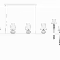 Modern Chandelier Design With Black Shades Copper Frame And Glass Bases
