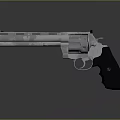 Classic Silver Revolver With Metallic Surface And Black Grip Design