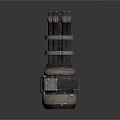 Mechanical Multi Barrel Rotary Weapon Featuring Metal Components And Tactical Design