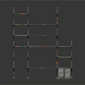 Sturdy Industrial Scaffolding Structure With Metal Frames Multiple Platforms And Support Legs