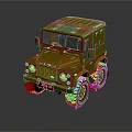 Military Green Land Rover Defender Classic Off Road Vehicle With Roof Rack