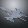 Sleek White Futuristic Spaceship Model With 3D Rendered Wings And Engines