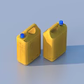 Yellow Plastic Containers With Blue Lids Essential Household Items For Storage 3d model