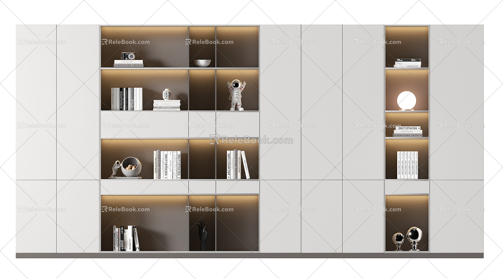 Modern bookcase 3d model