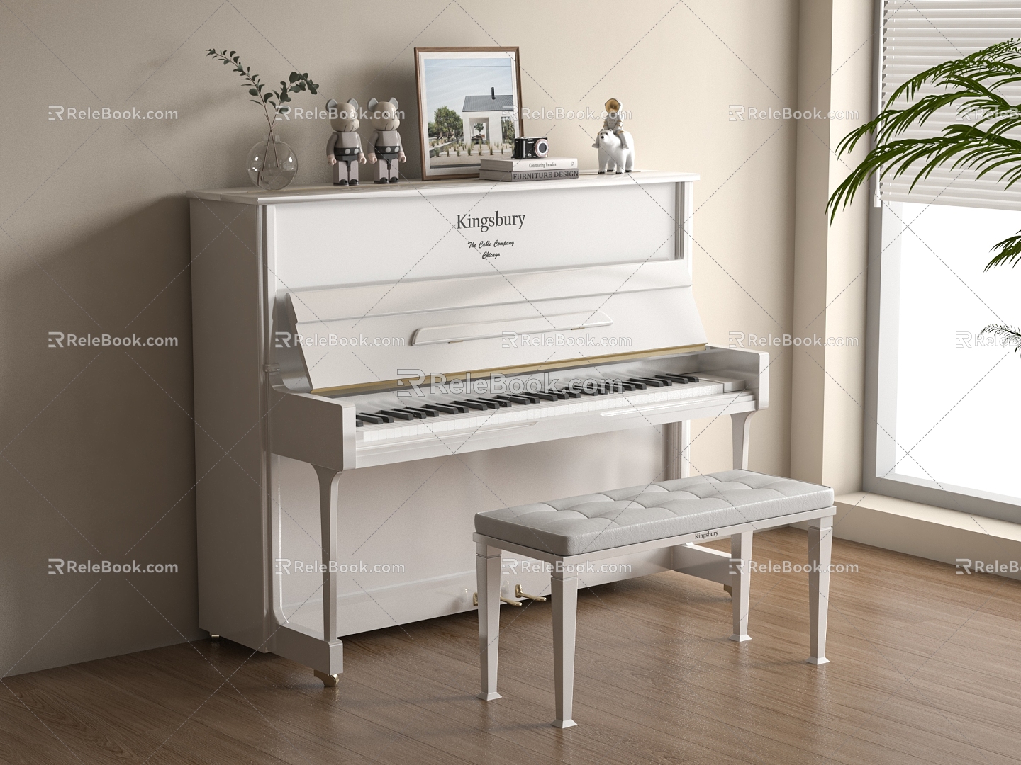 Musical Instrument Modern Piano 3d model