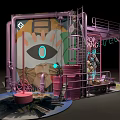 Charter Sculpt Pop Shop With Graffiti Art Clothes Display And Industrial Decor