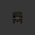 Vintage Military Green Truck With Canvas Cover And Six Wheels Design