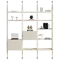 Modern Shelf Unit with Multiple Shelves Closed Cabinet and Decorative Storage Items 3d model