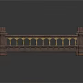 Classic Wooden Balustrade Furniture Design With Carved Details And Gold Accents