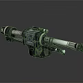 Sci-Fi Weapon Mechanical Design With Long Barrel Metal Texture Grip And Tactical Components 3d model