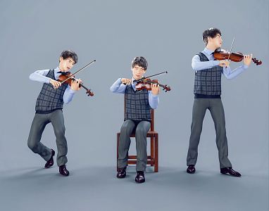 modern man music performance musical instrument playing instrument violin playing violin 3d model