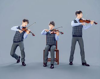 modern man music performance musical instrument playing instrument violin playing violin 3d model