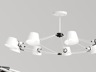 Modern chandelier white multi-head chandelier 3d model