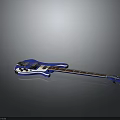 Blue Electric Bass Guitar With Glossy Body And Smooth Neck For Daily Use