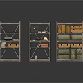 Organized Wooden Shelves With Various Household Items Baskets Boxes Bags And Shoes