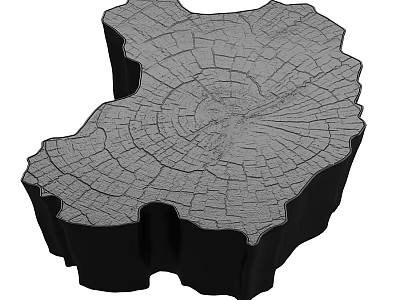 Natural Tree Stump Coffee Table With Distinct Growth Ring Texture And Organic Shape 3d model