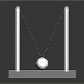 Modern Metal Frame Furniture With Hanging Metal Balls And Smooth Polished Base
