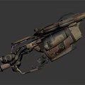 Rustic Brown Mechanical Flying Vehicle With Dual Rotors And Orange Lights