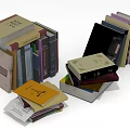 Various Colored Books And Magazines With Different Thicknesses Stacked Tilted And Diverse Cover Designs