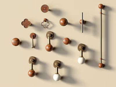 Door Handle Combination Handle Hardware Accessories Cabinet Door Handle Bedroom Door Handle 3d model