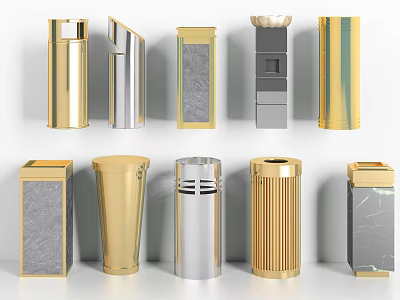 Modern Shower Sauna Design Featuring Gold Silver And Marble Decorative Columns 3d model
