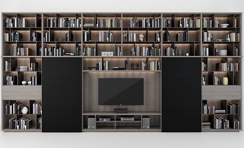 Modern TV Background Cabinet TV Bookcase 3d model