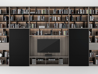 Modern TV Background Cabinet TV Bookcase 3d model