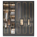 Modern Luxury Wardrobe Design With Glass Doors Gold Trim And Organized Storage Shelves