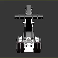 Industrial White Forklift With Large Wheels Cab And Mechanical Grab Arm