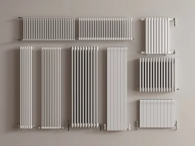 Different Types of Wall Mounted Radiators with Various Designs and Styles 3d model