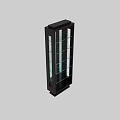 Modern Display Cabinet With Black Frame And Glass Shelves For Living Room Decor