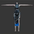 Unique Modern Blue And Black Striped Dress With Wrapped Design For Fashion