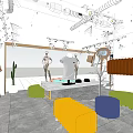 Elegant Modern Women's Clothing Store Interior With Mannequins Garment Racks And Display Tables